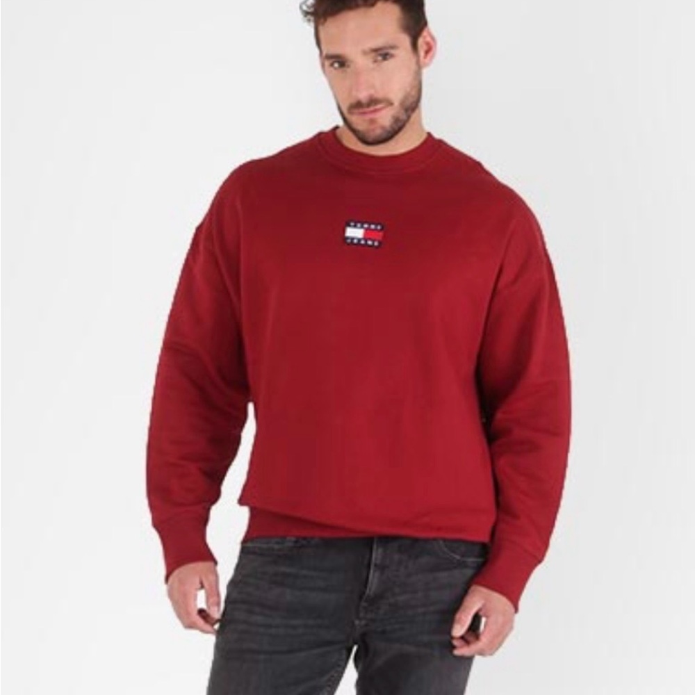 Tommy Hilfiger Men's Classic Red Crewneck Sweater